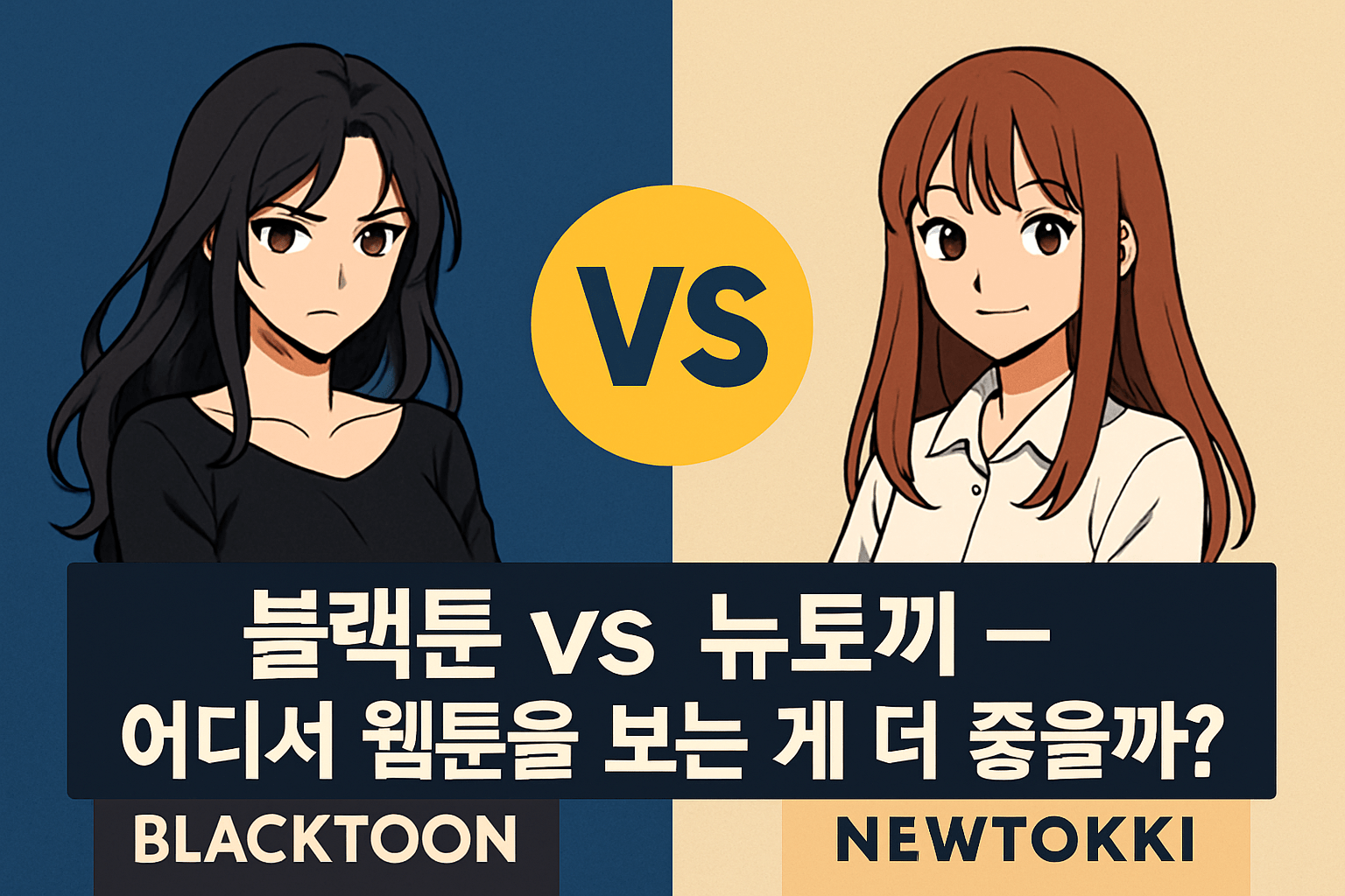 블랙툰 vs 뉴토끼, 어떤 웹툰 사이트가 더 나은 선택일까요? 업데이트 속도, UI, 장르 다양성, 안정성까지 5가지 기준으로 비교 분석했습니다.